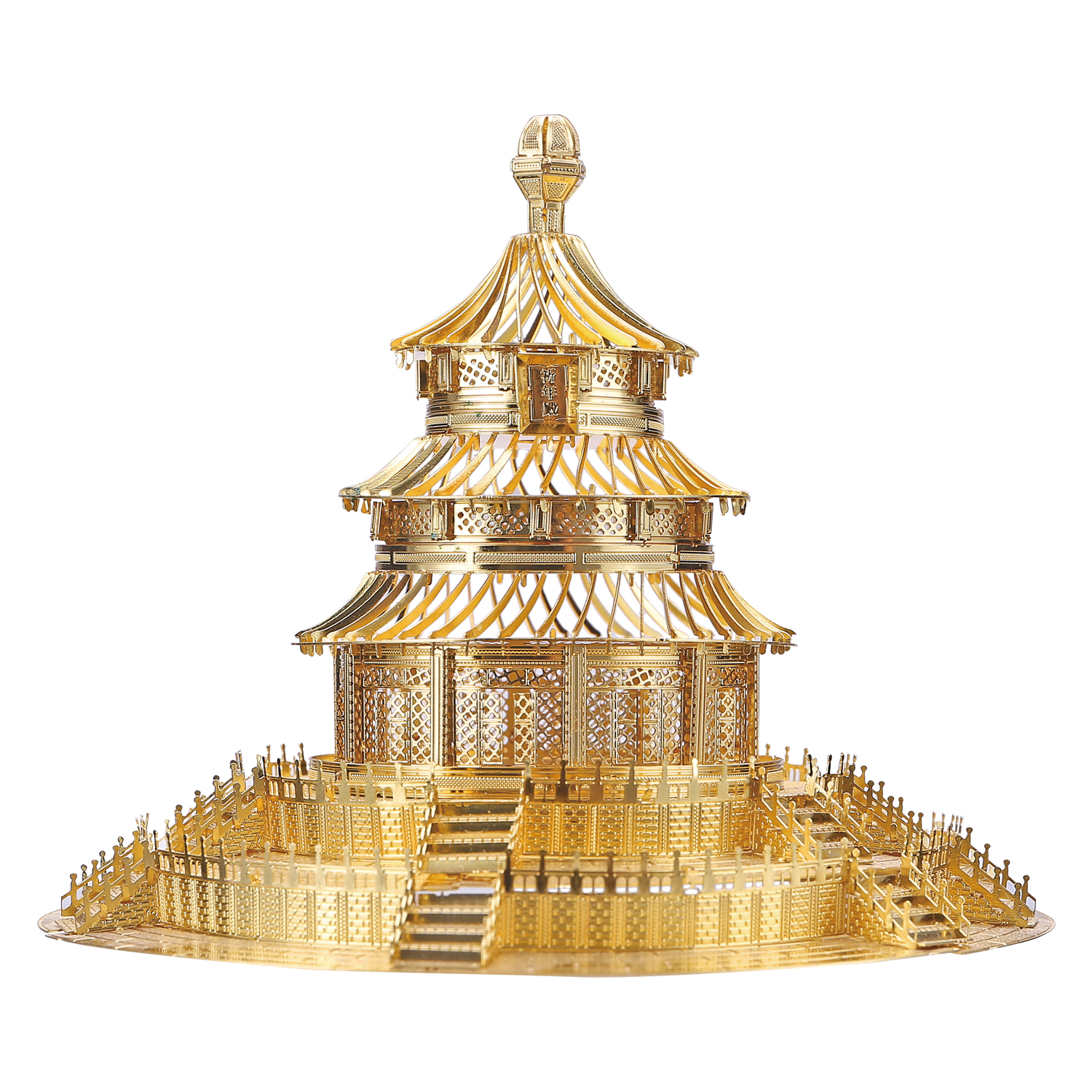 P017-G von Piececool 3D Metallpuzzle Temple of Heaven Gold Version Modell Nr 